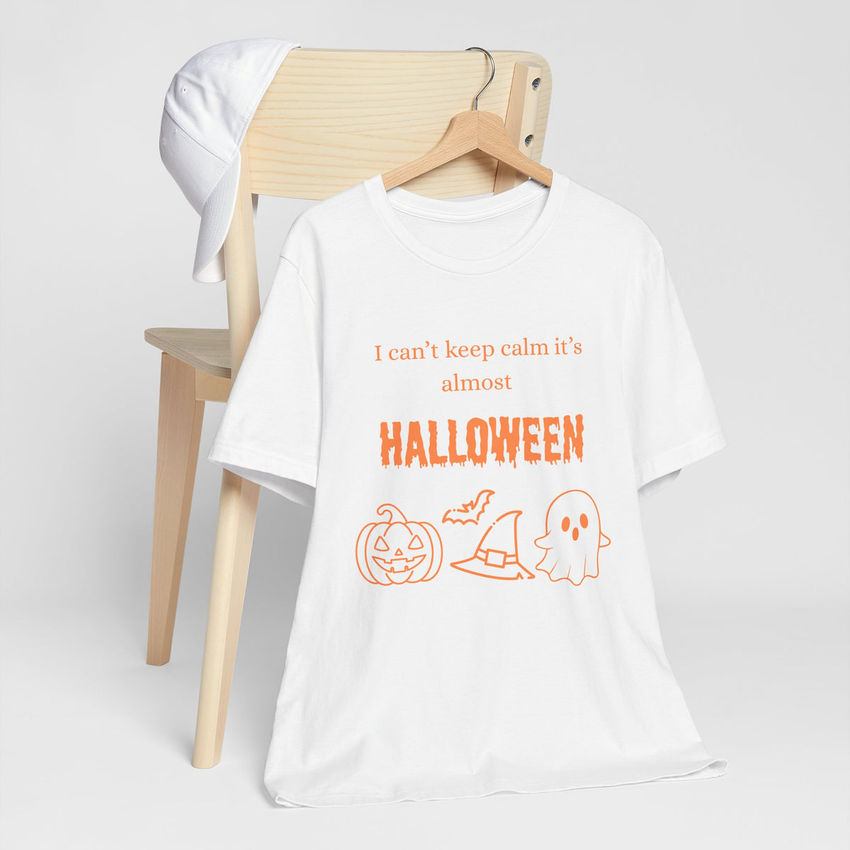 I Can't Keep Calm It's Almost Halloween T‑Shirt- White