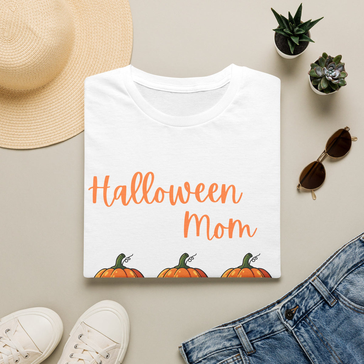 Halloween Mom T-Shirt — Cute Pumpkins Fall Tee for Moms, Halloween Family Outfit